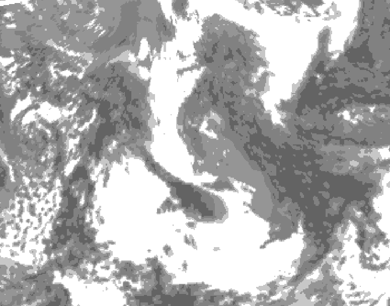 GDPS total cloud 204 hour forecast chart for Canada based on 2025/04/25 0000Z data