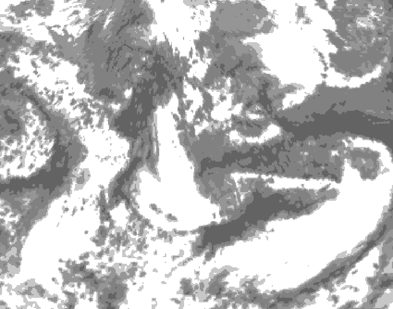 GDPS total cloud 240 hour forecast chart for Canada based on 2025/04/25 0000Z data