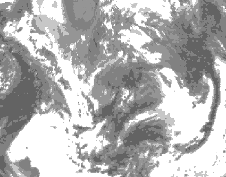 GDPS total cloud 144 hour forecast chart for Canada based on 2025/04/25 1200Z data