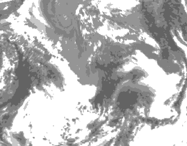 GDPS total cloud 156 hour forecast chart for Canada based on 2025/04/25 1200Z data