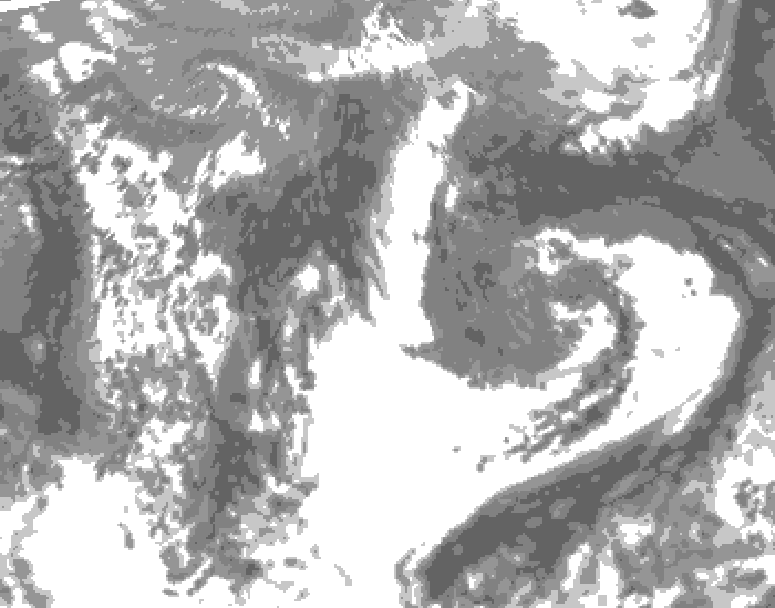 GDPS total cloud 228 hour forecast chart for Canada based on 2025/04/25 1200Z data