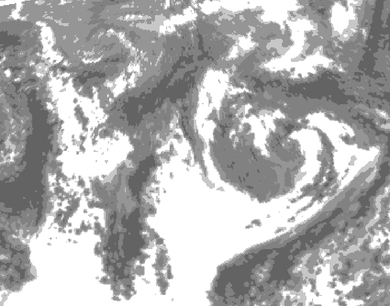GDPS total cloud 240 hour forecast chart for Canada based on 2025/04/25 1200Z data