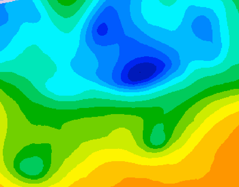 GDPS 500 millibar geopotential height 018 hour forecast chart for Canada based on 2025/04/26 0000Z data