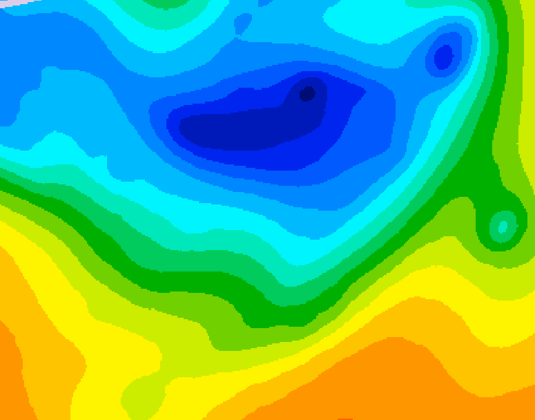 GDPS 500 millibar geopotential height 090 hour forecast chart for Canada based on 2025/04/26 0000Z data