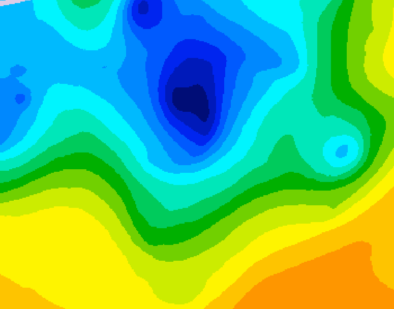 GDPS 500 millibar geopotential height 132 hour forecast chart for Canada based on 2025/04/26 0000Z data