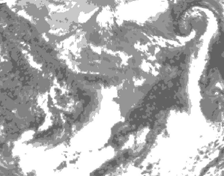 GDPS total cloud 090 hour forecast chart for Canada based on 2025/04/26 0000Z data