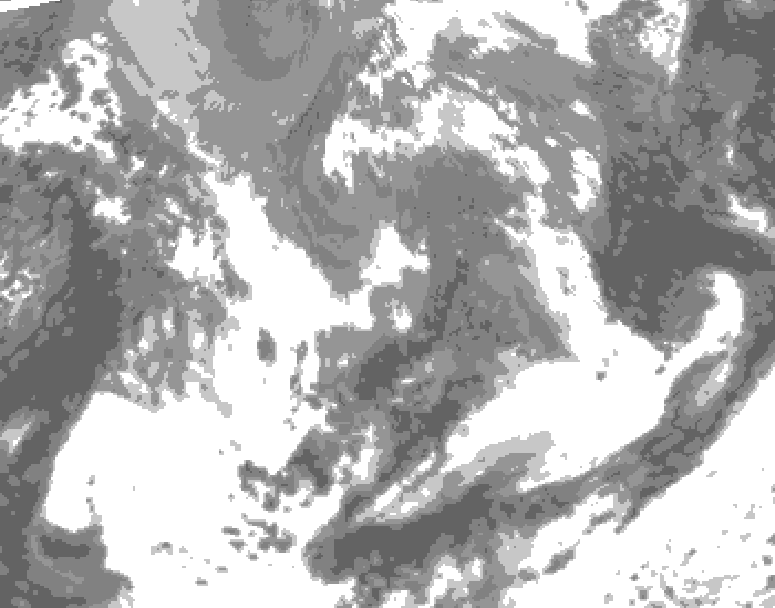 GDPS total cloud 132 hour forecast chart for Canada based on 2025/04/26 0000Z data