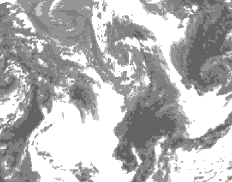 GDPS total cloud 156 hour forecast chart for Canada based on 2025/04/26 0000Z data