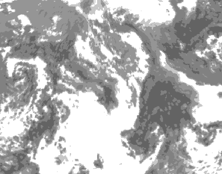 GDPS total cloud 180 hour forecast chart for Canada based on 2025/04/26 0000Z data