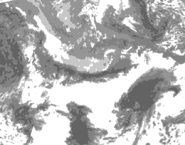 GDPS total cloud 006 hour forecast chart for Canada based on 2025/04/26 1200Z data