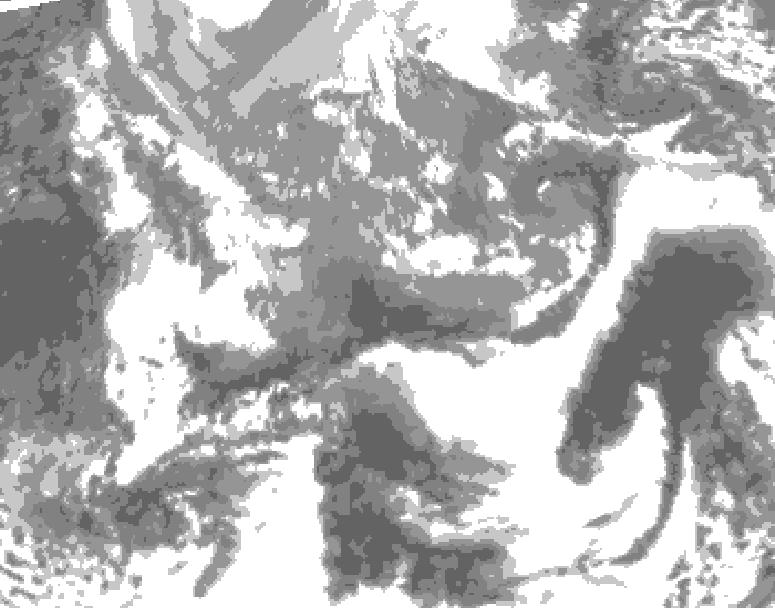 GDPS total cloud 030 hour forecast chart for Canada based on 2025/04/26 1200Z data