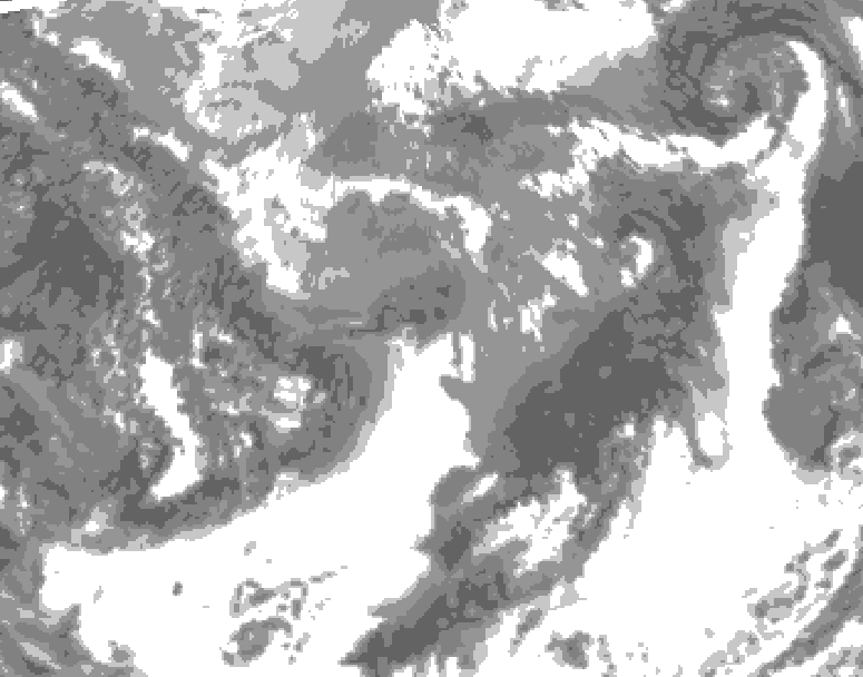 GDPS total cloud 078 hour forecast chart for Canada based on 2025/04/26 1200Z data