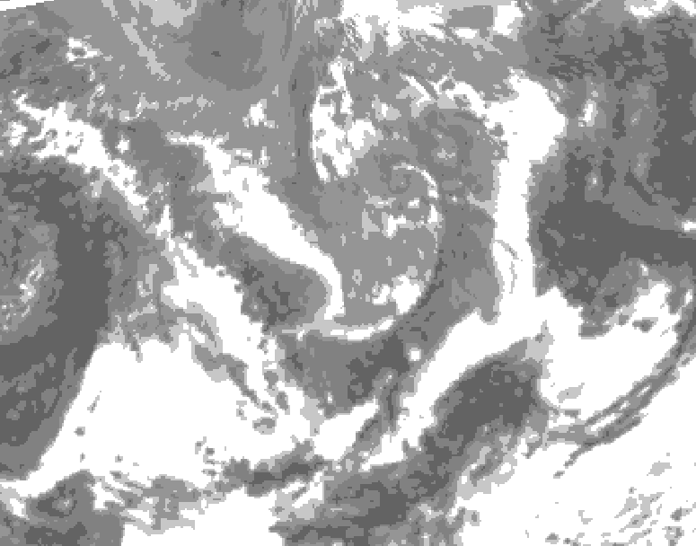 GDPS total cloud 120 hour forecast chart for Canada based on 2025/04/26 1200Z data