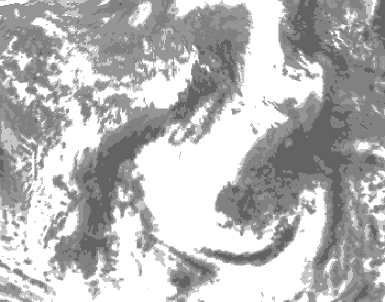 GDPS total cloud 198 hour forecast chart for Canada based on 2025/04/26 1200Z data