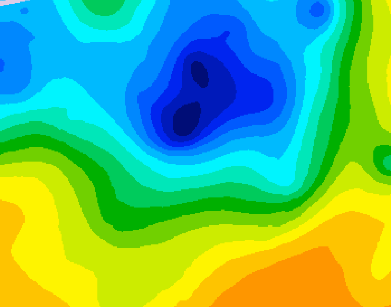 GDPS 500 millibar geopotential height 084 hour forecast chart for Canada based on 2025/04/27 0000Z data