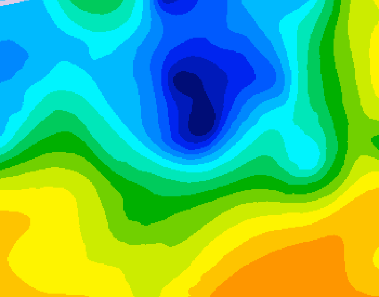 GDPS 500 millibar geopotential height 096 hour forecast chart for Canada based on 2025/04/27 0000Z data