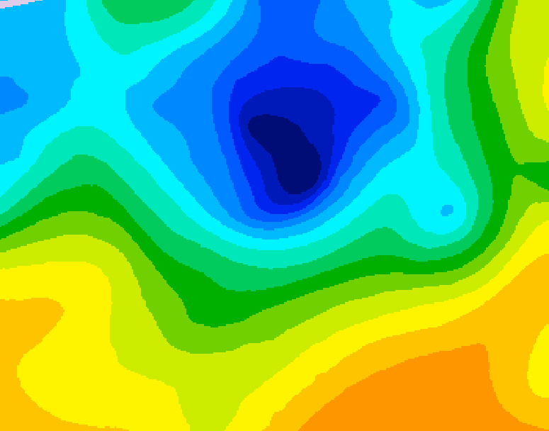 GDPS 500 millibar geopotential height 084 hour forecast chart for Canada based on 2025/04/27 1200Z data