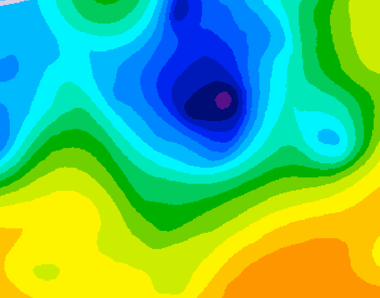 GDPS 500 millibar geopotential height 096 hour forecast chart for Canada based on 2025/04/27 1200Z data
