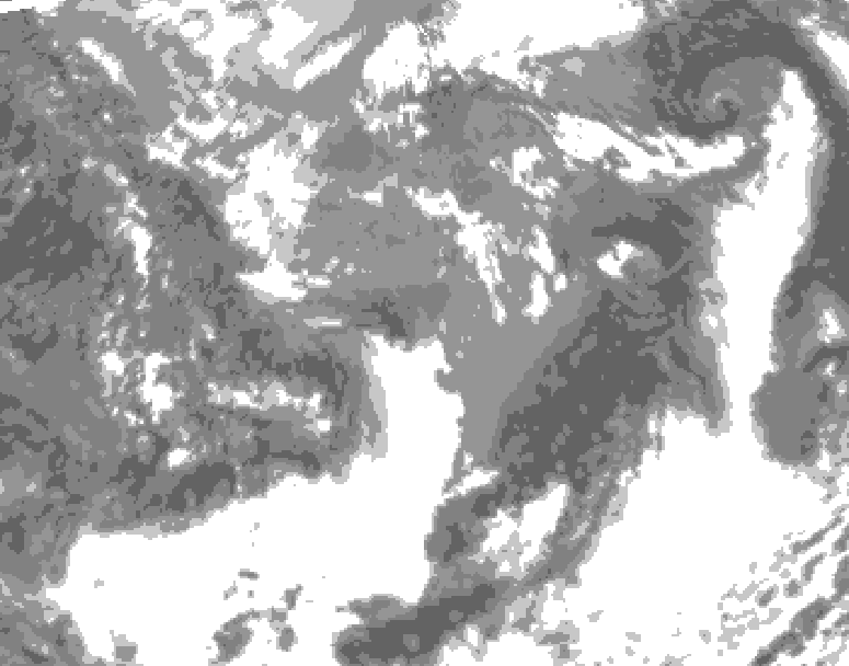 GDPS total cloud 066 hour forecast chart for Canada based on 2025/04/27 0000Z data