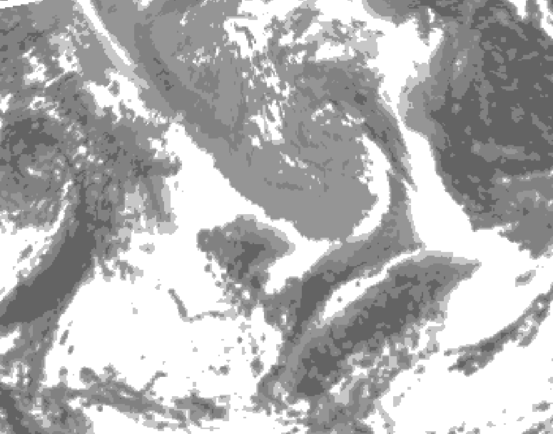 GDPS total cloud 120 hour forecast chart for Canada based on 2025/04/27 0000Z data