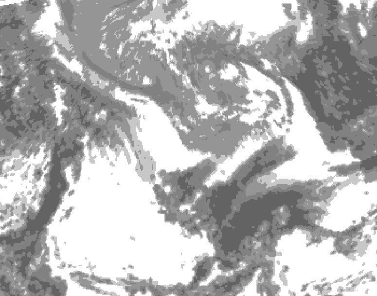 GDPS total cloud 132 hour forecast chart for Canada based on 2025/04/27 0000Z data