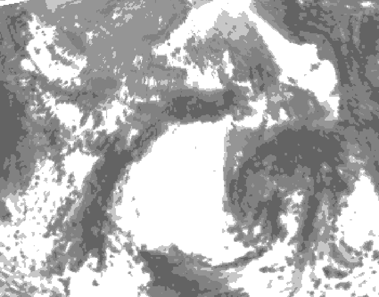 GDPS total cloud 180 hour forecast chart for Canada based on 2025/04/27 0000Z data
