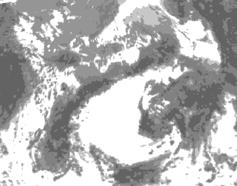GDPS total cloud 192 hour forecast chart for Canada based on 2025/04/27 0000Z data