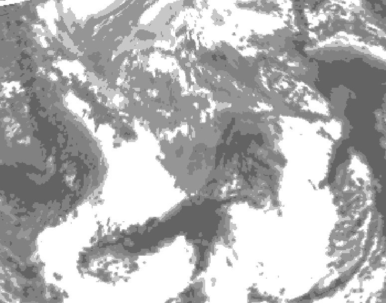 GDPS total cloud 030 hour forecast chart for Canada based on 2025/04/27 1200Z data