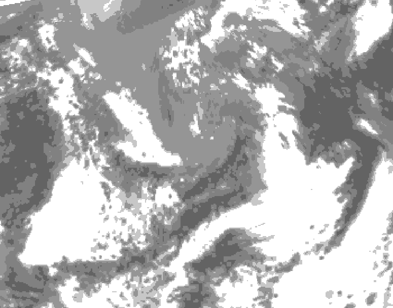 GDPS total cloud 084 hour forecast chart for Canada based on 2025/04/27 1200Z data