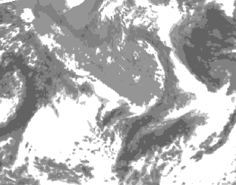 GDPS total cloud 108 hour forecast chart for Canada based on 2025/04/27 1200Z data