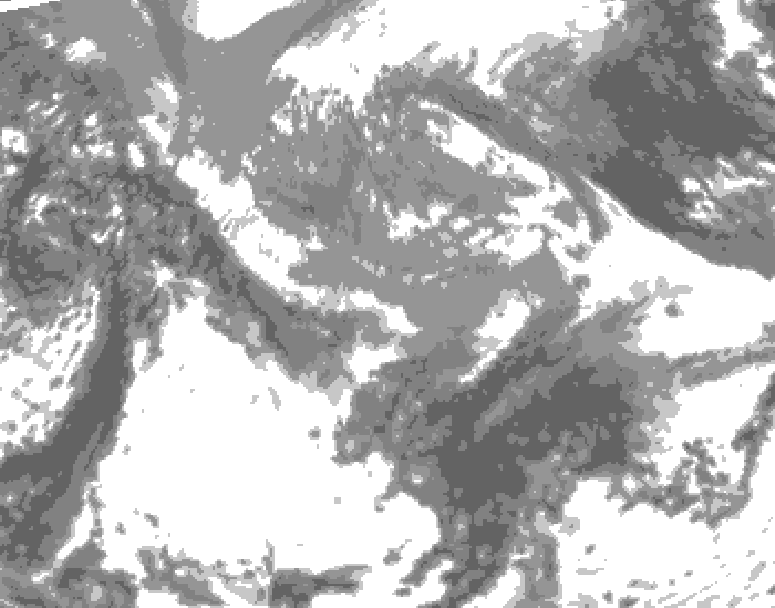 GDPS total cloud 120 hour forecast chart for Canada based on 2025/04/27 1200Z data