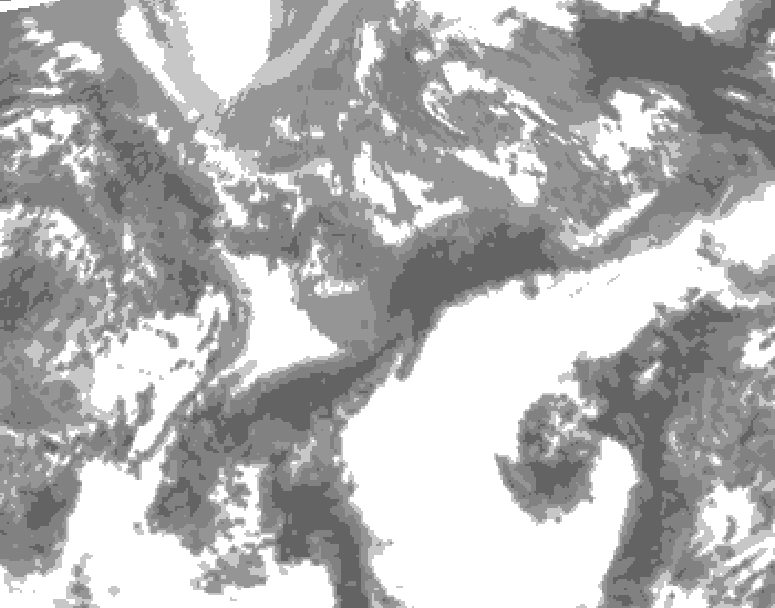 GDPS total cloud 222 hour forecast chart for Canada based on 2025/04/27 1200Z data