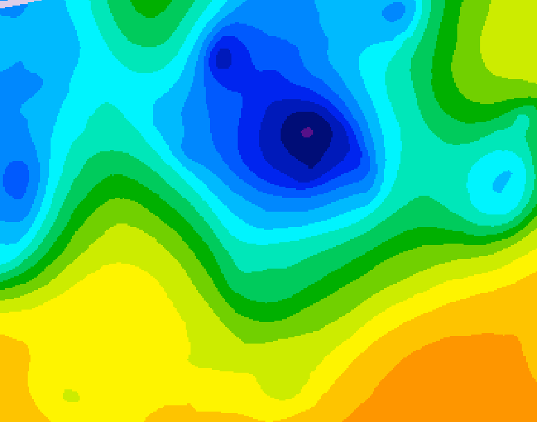 GDPS 500 millibar geopotential height 096 hour forecast chart for Canada based on 2025/04/28 0000Z data