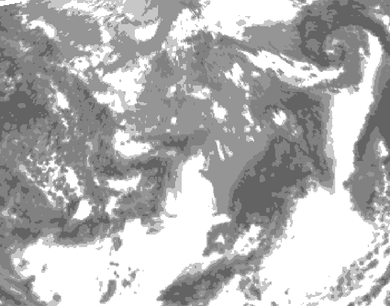GDPS total cloud 042 hour forecast chart for Canada based on 2025/04/28 0000Z data