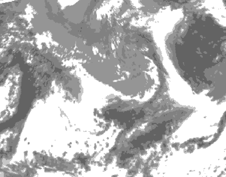 GDPS total cloud 096 hour forecast chart for Canada based on 2025/04/28 0000Z data