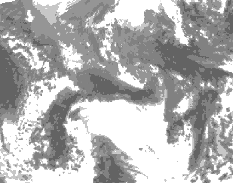 GDPS total cloud 162 hour forecast chart for Canada based on 2025/04/28 0000Z data