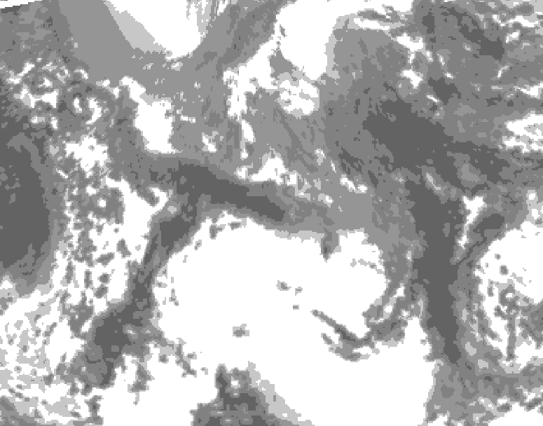 GDPS total cloud 144 hour forecast chart for Canada based on 2025/04/28 1200Z data