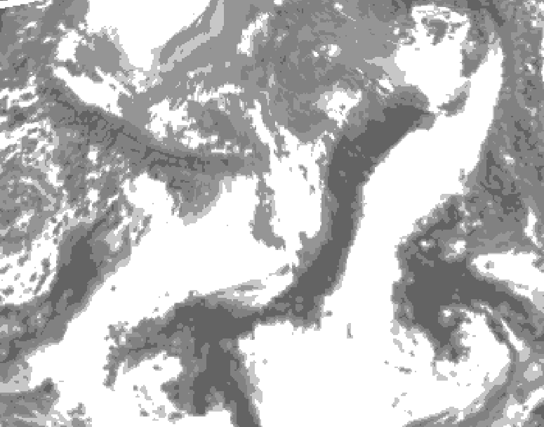 GDPS total cloud 198 hour forecast chart for Canada based on 2025/04/28 1200Z data