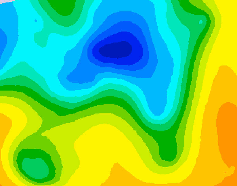 GDPS 500 millibar geopotential height 132 hour forecast chart for Canada based on 2025/04/29 0000Z data