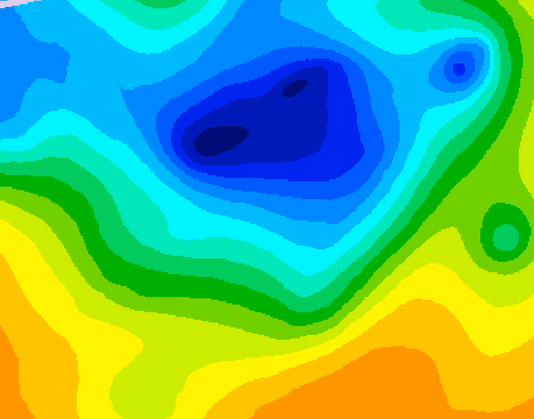 GDPS 500 millibar geopotential height 006 hour forecast chart for Canada based on 2025/04/29 1200Z data