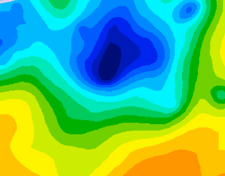 GDPS 500 millibar geopotential height 024 hour forecast chart for Canada based on 2025/04/29 1200Z data