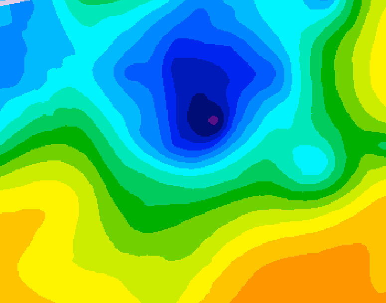 GDPS 500 millibar geopotential height 036 hour forecast chart for Canada based on 2025/04/29 1200Z data