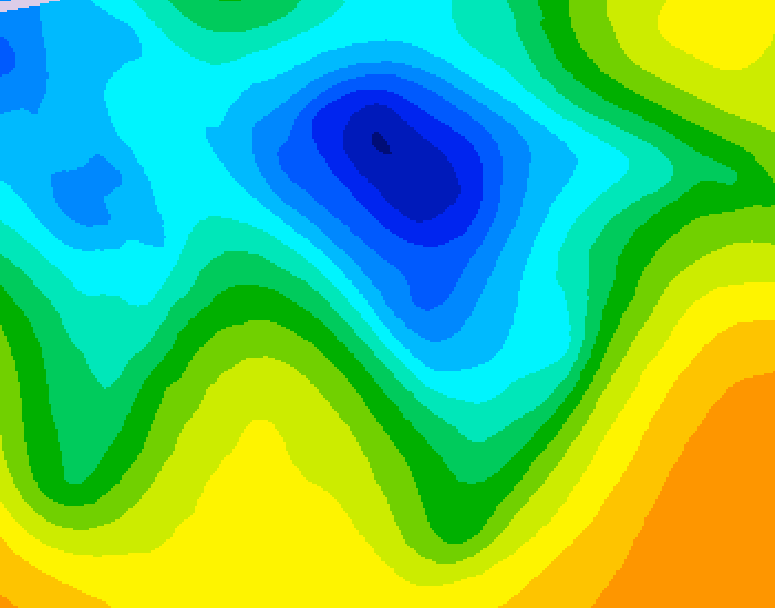 GDPS 500 millibar geopotential height 096 hour forecast chart for Canada based on 2025/04/29 1200Z data