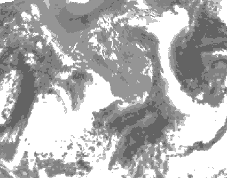 GDPS total cloud 072 hour forecast chart for Canada based on 2025/04/29 0000Z data