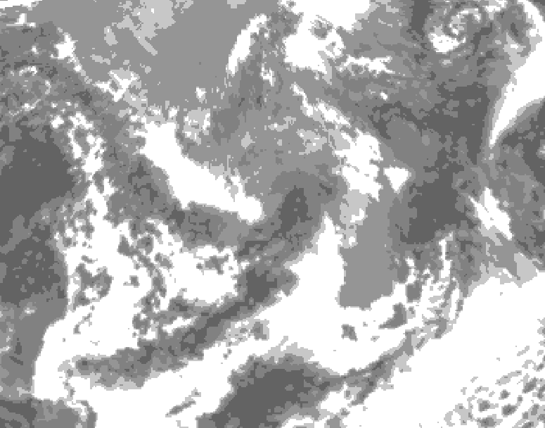 GDPS total cloud 024 hour forecast chart for Canada based on 2025/04/29 1200Z data