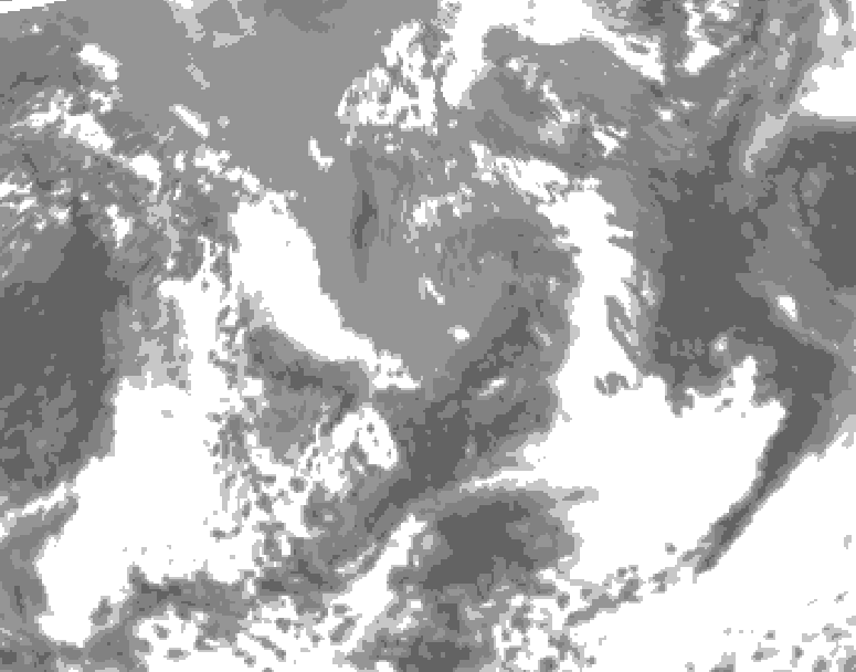 GDPS total cloud 036 hour forecast chart for Canada based on 2025/04/29 1200Z data