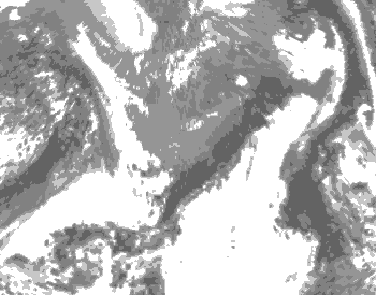 GDPS total cloud 156 hour forecast chart for Canada based on 2025/04/29 1200Z data