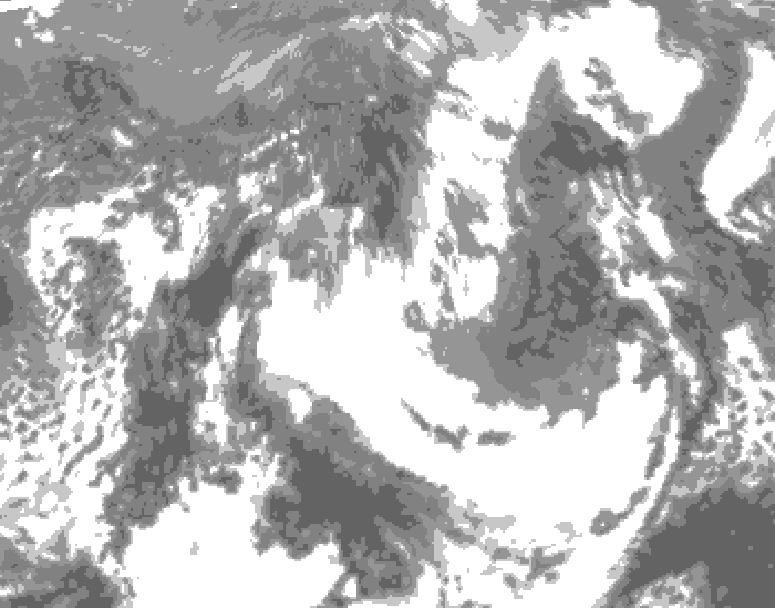 GDPS total cloud 216 hour forecast chart for Canada based on 2025/04/29 1200Z data