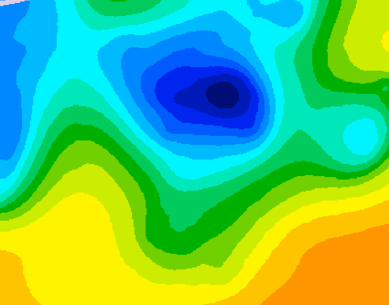 GDPS 500 millibar geopotential height 048 hour forecast chart for Canada based on 2025/04/30 0000Z data