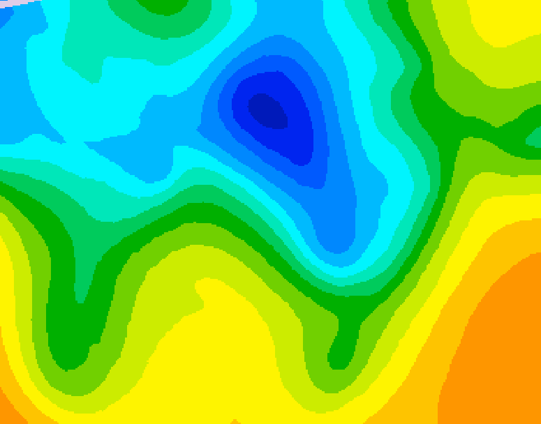 GDPS 500 millibar geopotential height 096 hour forecast chart for Canada based on 2025/04/30 0000Z data